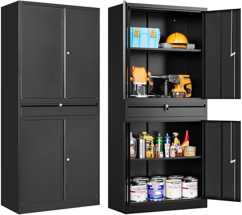 Metal Garage Storage Cabinet with Drawer and Lock