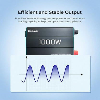 Inverter P2 1000W Pure Sine Wave Inverter 12V DC to 120V AC