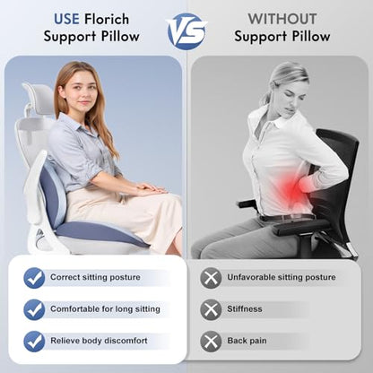 Seat Cushion and Lumbar Support Pillow for Office Chair Car