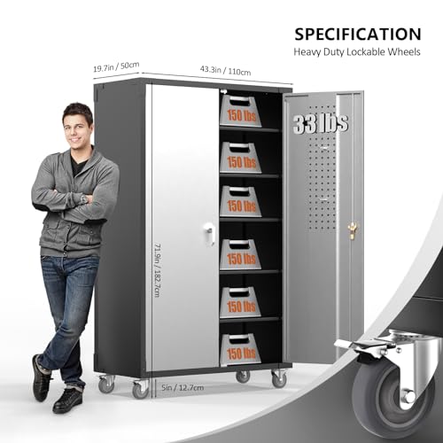 Upgraded Wide & Deep Garage Storage Cabinet