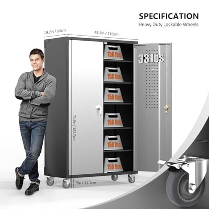 Upgraded Wide & Deep Garage Storage Cabinet