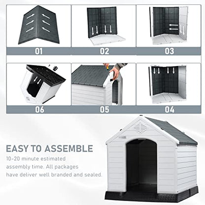 Durable Waterproof Plastic Dog House for Small to Large Sized Dogs
