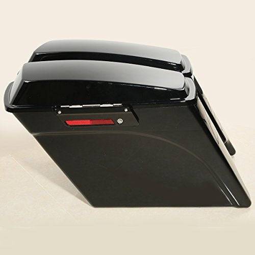 Motorcycle 5" Stretched Saddlebags with Black Conversion Brackets Fit For Harley Softail Deluxe Heritage Softail 1984
