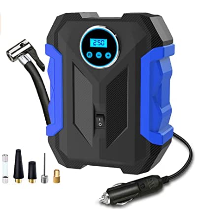 Digital Air Compressor for Car Auto Pump Portable Tire Inflator with LED Light DC 12V