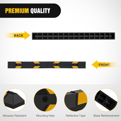 72 Inch Parking Curb with Reflective Strips