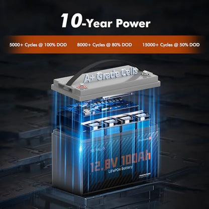 12V 100Ah LiFePO4 Lithium Battery with Bluetooth