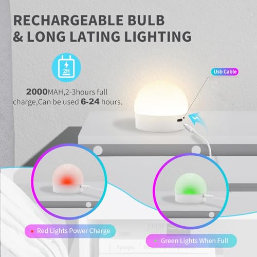 E26 Magnetic Rechargeable Light Bulbs with Remote (4 Count)