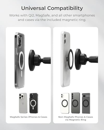 iTap 3 Magnetic Air Vent Car Mount Phone Holder with Magnetic Ring Adapter. Compatible with iPhone
