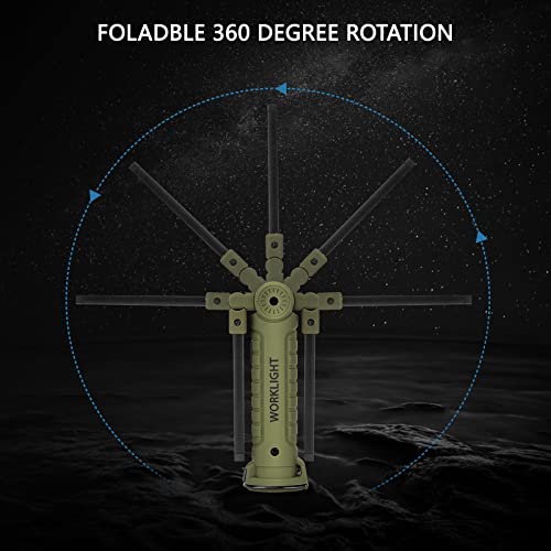 3 Pack Rechargeable LED Work Lights with Magnetic Base and 360° Rotation (3 Count)