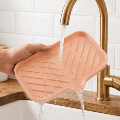 Silicone Soap Dish with Drain Spout