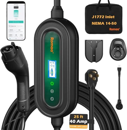 Level 2 EV Charger 40 Amp Portable J1772 Charger