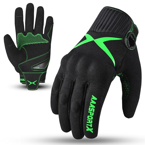 Breathable Motorcycle Gloves for Men with TPR & Kevlar Palm Protection Hard Knuckles Touchscreen