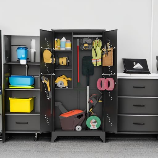 75" Metal Storage Cabinet with Lock