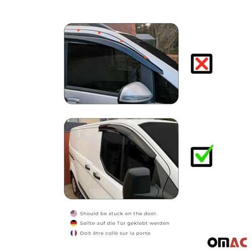 Window Visor Vent Rain Guard Deflector for Mercedes Metris 2016 (2 Count)