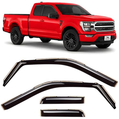 in Channel Extra Durable Rain Guards for Ford F150 2021 (4 Count)