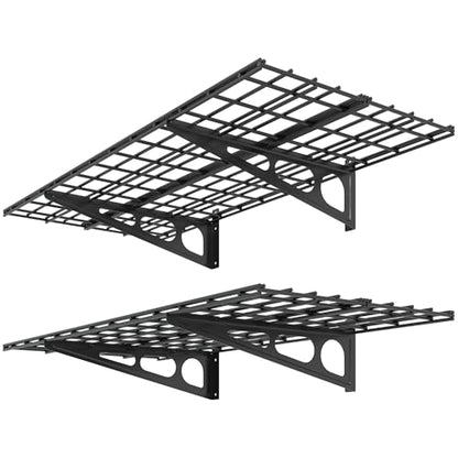 2 Pack 2x4ft Garage Shelving Wall Mounted Storage Rack (2 Count)