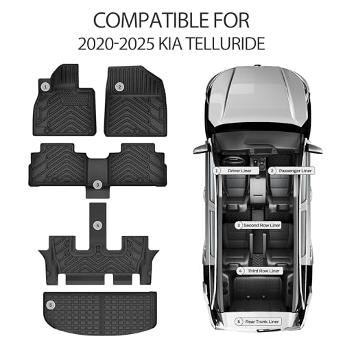 Floor Mats & Cargo Liners Fit for Kia Telluride 2025