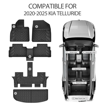 Floor Mats & Cargo Liners Fit for Kia Telluride 2025