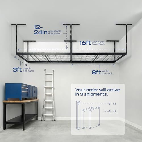 MonsterRax 2 Pack 3x8 Overhead Garage Storage Rack (2 Count)