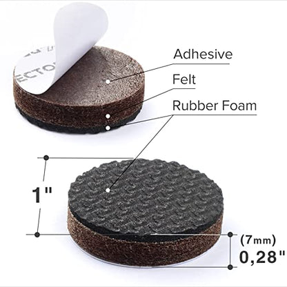 Non Slip Furniture Pads 16 pcs 1" X (16 Count)