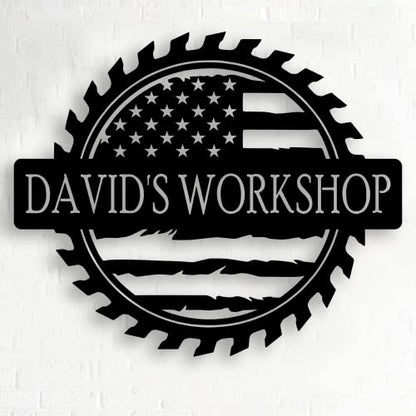 Personalized Papa's Workshop Metal Sign