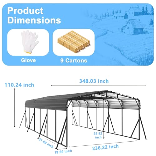 20x30FT Heavy Duty Metal Carport (693.09 Count)