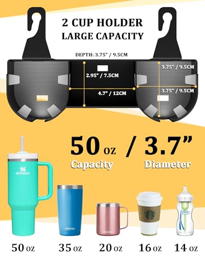 Car Headrest Backseat Cup Holder 3.7" (22 Count)