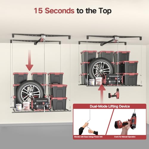 Overhead Garage Storage Rack for 12