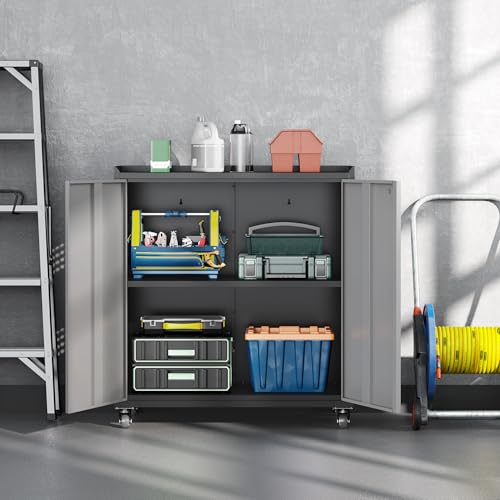 Metal Garage Storage Cabinet with Wheels
