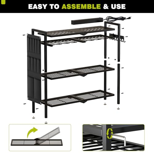 Power Tool Organizer Cart with Charging Station