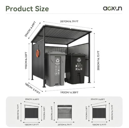 6x6FT Outdoor Trash Can Storage Shed