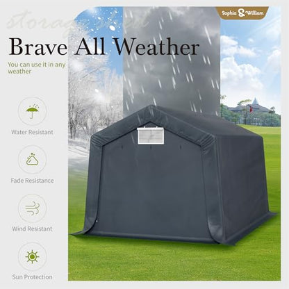 Storage Shed 10x15 ft Portable Garage Heavy Duty Carport