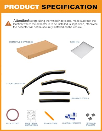 in Channel Window Visors Rain Guards for Ford Explorer 2020 (4 Count)
