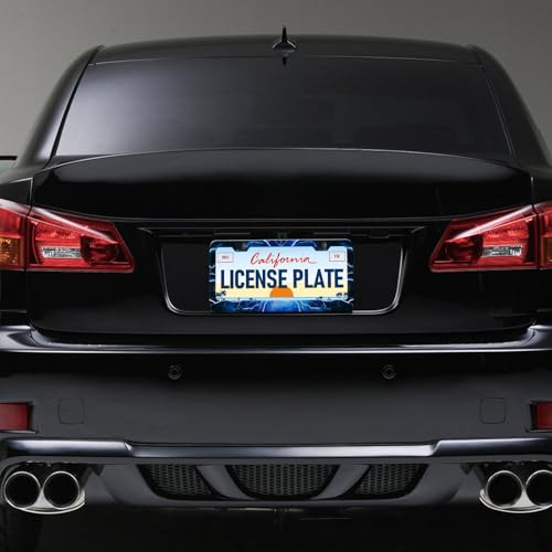 Blue Lightning License Plate Frames