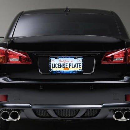 Blue Lightning License Plate Frames