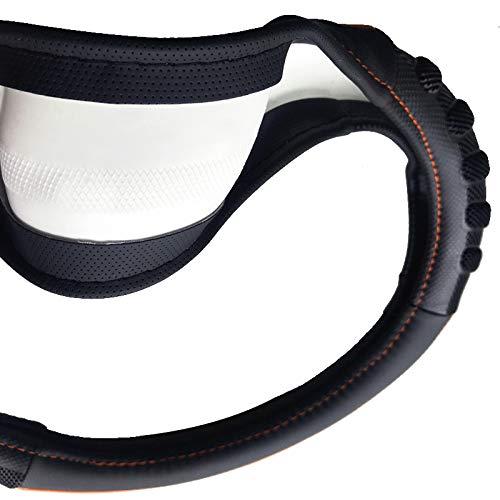 car Steering Wheel Cover Faux Leather Massage Universal fit 3D Honeycomb Hole Anti
