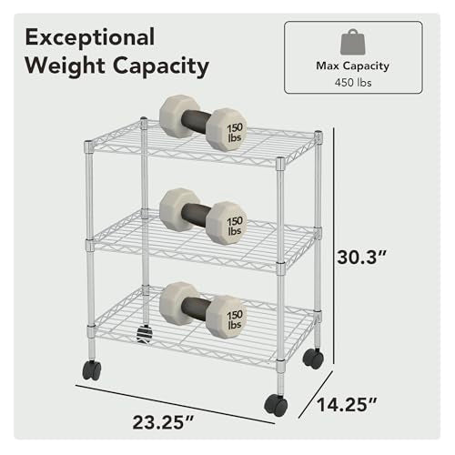 3 Tier Wire Shelving Unit Storage Rack