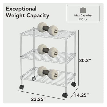 3 Tier Wire Shelving Unit Storage Rack