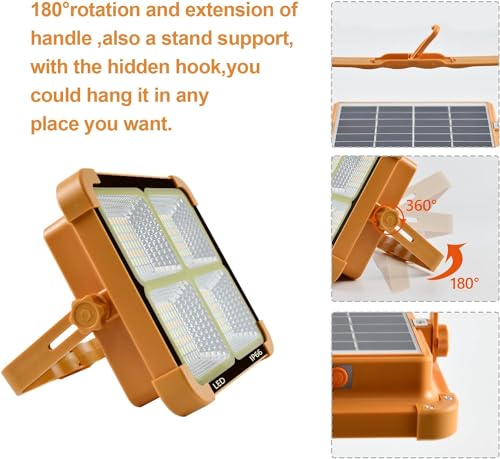 Portable LED Solar Work Light 100W 16500mAh 10000LM