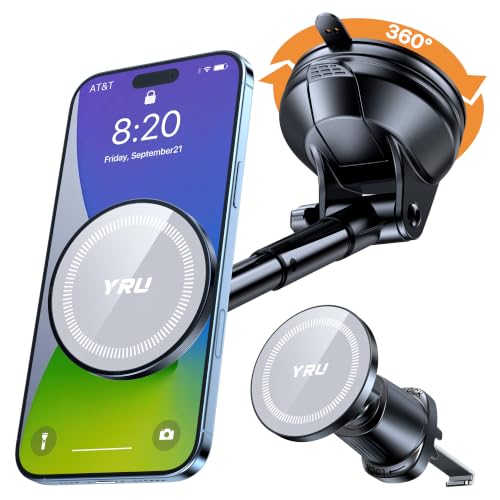 Upgraded Magnetic Phone Holder for Car【Patented & Super Magnet】 for MagSafe Car Mount Dashboard Magnet Phone Holder Windshield Phone Stand for iPhone 17 16 15 14 13 12 Pro Max Samsung
