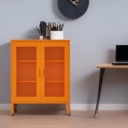 Metal Storage Cabinet with Mesh Doors