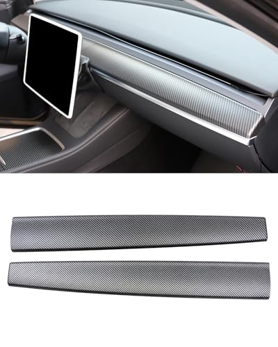 Dashboard Cover Wrap and Front Door Inner Armrest Panel Cover Trim Compatible with Tesla Model 3 2021