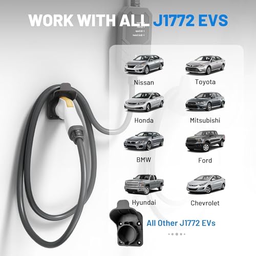 EV Charger Holder SAE J1772 Wall Mount Charging Cable Hanger Organizer