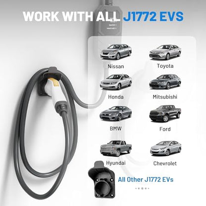 EV Charger Holder SAE J1772 Wall Mount Charging Cable Hanger Organizer