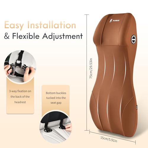 Car Seat Lumbar Support with Headrest Pillow Memory Foam Car Lumbar Pillow Back Support Cushion 2