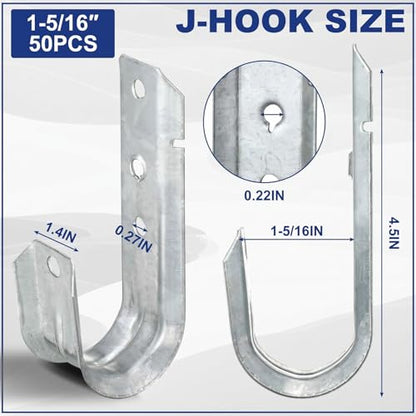 50 J Hooks for Hanging (50 Count)