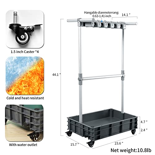 Broom mop Holder Cleaning Supplies Organizer Janitor carts on Wheels Housekeeping Station Storage Tools for Garage