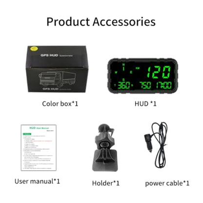 Heads Up Display for Car Digital GPS Speedometer kit MPH Odometer Automotive Compass for Dashboard HUD Fatigued Driving Alert Speeding Alarm for Trucks Golf cart All Vehicles