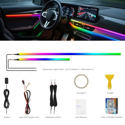 2026 Upgraded Acrylic Interior Car LED Strip Light Dual