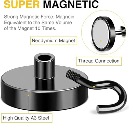 Magnetic Hooks 20pcs 170lbs Cruise Essentials 2026 Magnet Hook Black (20 Count)